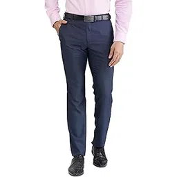 raymond Men's Slim Fit Structure Pattern Poly Viscose Blend Flat Front Formal Trouser (Size: 36)-RMTS05373-B8 Dark Blue-picture-51