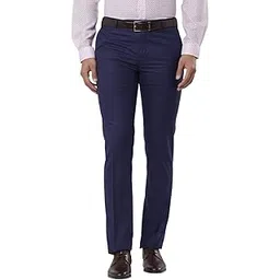 raymond Men's Solid Polyester Blend Blue Slim Fit Trouser (Size :- 30)-picture-42