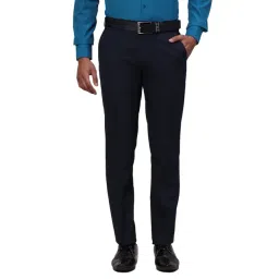 Raymond Navy Slim Fit Trousers-picture-19