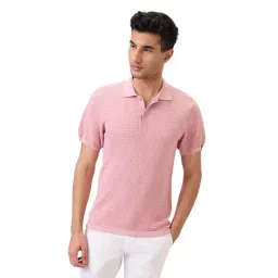 Raymond Pink Pure Cotton Regular Fit Short Sleeves Polo T-Shirt-picture-40