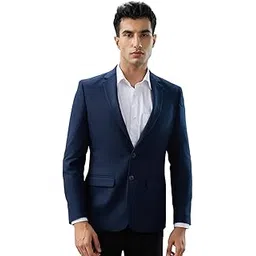 raymond Poly Wool Blend Blue Checks Pattern Men Blazer-picture-48