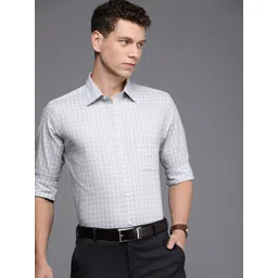 Raymond Pure Cotton Slim Fit Checked Formal Shirt-picture-35