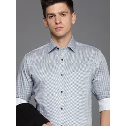 Raymond Pure Cotton Slim Fit Geometric Printed Formal Shirt-picture-34