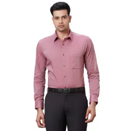 Raymond Red Slim Fit Texture Shirt-picture-37