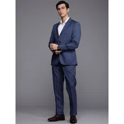 Raymond Self Design Notched Lapel Single-Breasted Formal 2 Piece Suits-picture-39