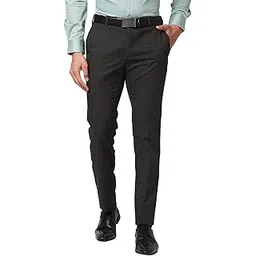 raymond Slim Fit Self Design Dark Brown Trouser (Size: 30)-RMTS05228-O7-picture-56