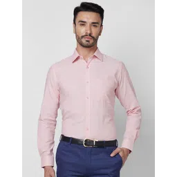 Raymond Slim Fit Textured Spread Collar Cotton Formal Shirt-picture-31