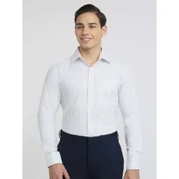 Raymond Striped Pure CottonCutaway Collar Formal Shirt-picture-36