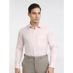 Raymond Structure Pattern Printed Pure Cotton Cutaway Collar Formal Shirt-picture-13