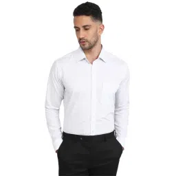 Raymond White Cotton Checked Slim Fit Shirt-picture-28