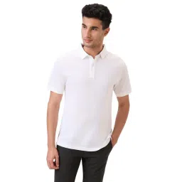 Raymond White Pure Cotton Regular Fit Short Sleeves Polo T-Shirt-picture-48