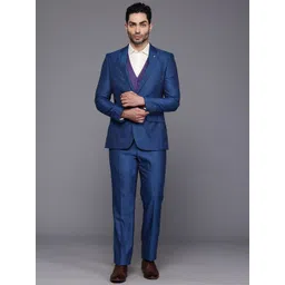 Raymond Woven Design Contemporary Fit Notched Lapel 3-Piece Suit-picture-14