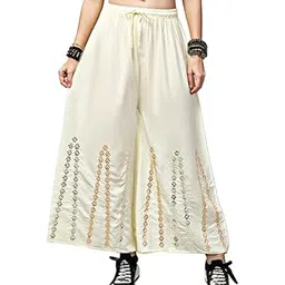 Rayon Embellished Flared Sharara Palazzo for Women & Girls – Elegant Mirror Work, Festive & Wedding Outfit, Stylish Ethnic Outfit for Parties & Celebrations-picture-19