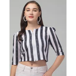 RAYWARE Women Colourblocked Crop Shrug-picture-28