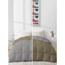 RAZZAI Beige & Grey Microfiber Mild Winter 500 GSM Single Bed Comforter-picture-19