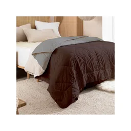 RAZZAI Brown & Grey Geometric Microfiber AC Room 150 GSM Double Bed Comforter-picture-18