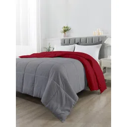 RAZZAI Burgundy & Grey Microfiber Mild Winter 210 GSM Double Bed Comforter-picture-10
