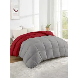 RAZZAI Burgundy & Silver-Toned Microfiber Mild Winter 500 GSM Double Bed Comforter-picture-11