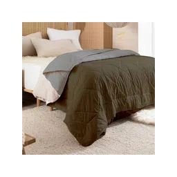 RAZZAI Olive & Grey Microfiber AC Room 150 GSM Double Bed Comforter-picture-29