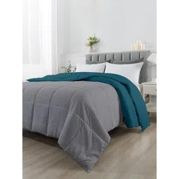 RAZZAI Teal & Grey Microfiber Mild Winter 210 GSM Double Bed Comforter-picture-40