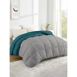 RAZZAI Teal & Grey Microfiber Mild Winter 500 GSM Reversible Double Bed Comforter-picture-39