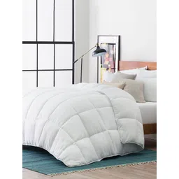 RAZZAI White & Grey Microfiber Mild Winter 210 GSM Single Bed Comforter-picture-20