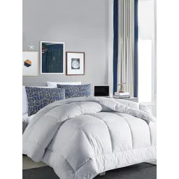 RAZZAI White & Grey Microfiber Mild Winter 300 GSM Single Bed Comforter-picture-15