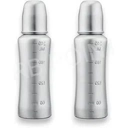 RB POINT 2 Piece Feeding Bottle Stainless Steel Baby Feeding Bottle for Kids Steel Feeding Bottle for Milk and Baby Drinks Zero Percent Plastic No Leakage 240 ml-picture-13