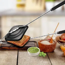 Instant Non Stick Sandwich Maker for Gas Stove with Cool Touch Handle Toast-image-41
