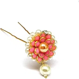 rc radhesh creation Radhesh Creation And Jewellery Flower Style Bridal Hair Accessories Fancy Juda Pin For Bun Decoration Juda pin For Hair For Women And Girls-picture-13