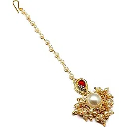 rc radhesh creation Radhesh Creation And Jewellery Gold Plated Maangtikka For Women And girls (MT-5244)-picture-48