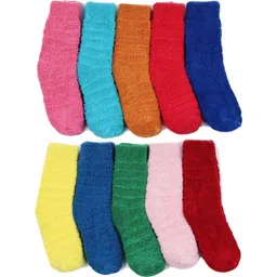 RC. ROYAL CLASS Kids Pack Of 10 Solid Ankle Length Cotton Socks-picture-24