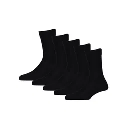 RC. ROYAL CLASS  Kids Pack Of 5 Black Solid Organic Cotton Calf-Length Socks-picture-14