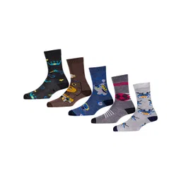 RC. ROYAL CLASS Kids Pack Of 5 Patterned Calf Length Socks-picture-33