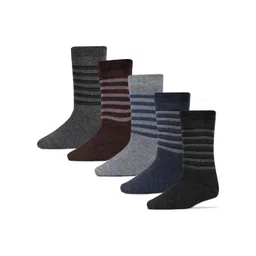 RC. ROYAL CLASS  Kids Pack of 5 Striped Calf-Length Socks-picture-31