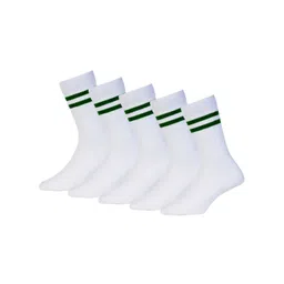 RC. ROYAL CLASS Kids Pack Of 5 White Cotton Striped Calf-Length Socks-picture-27