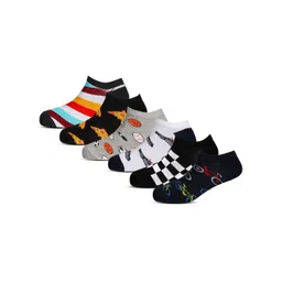 RC. ROYAL CLASS Kids Pack Of 6 Patterned Organic Cotton Ankle-Length Socks-picture-39