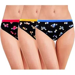 rc. royal class Women Cotton Printed Bikini Multicolored Panty - (Pack of 3)-picture-12