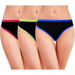 rc. royal class Women Cotton Solid Black Bikini Multicolored Panty(Pack of 3)-picture-30
