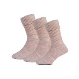RC. ROYAL CLASS Women Pack Of 3 Beige Solid Calf Length Socks-picture-11