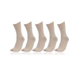 RC. ROYAL CLASS Women Pack Of 5 Beige Solid Cotton Socks-picture-29