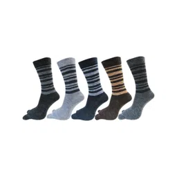 RC. ROYAL CLASS Women Pack Of 5 Striped Calf-Length Socks-picture-40