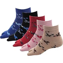 rc. royal class Women's Ankle Length Printed Cotton Thumb socks (pack of 5 pairs)(Multicolored, Free Size)-picture-19