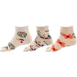rc. royal class Women's Ankle Length Skin Color Floral Thumb Woolen Socks (Pack of 3 pairs)-picture-18