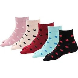 rc. royal class Women's Ankle Length Soft Cotton Thumb Multicolored Socks, Pack of 5, Free Size-picture-21