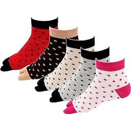 rc. royal class Women's Ankle Polka Print Cotton Thumb socks (pack of 5 pairs)(Multicolored, Free Size)-picture-18