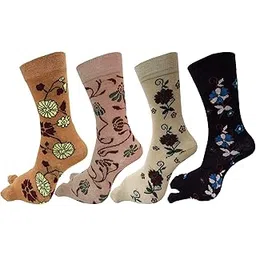 rc. royal class Women's Calf Length Floral Design Thumb Cotton Multicolored Socks (pack of 4 pairs)-picture-40