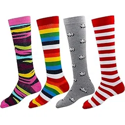 rc. royal class Women's Multicolored Knee High Cotton Socks(Pack of 4 Pairs)(Free size)-picture-24