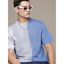 R.Code by The Roadster Life Co. Colourblocked Tie and Dye Printed Relaxed Fit T-shirt-picture-15