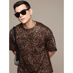 R.Code by The Roadster Life Co. Men Abstract Printed Relaxed Fit T-shirt-picture-37